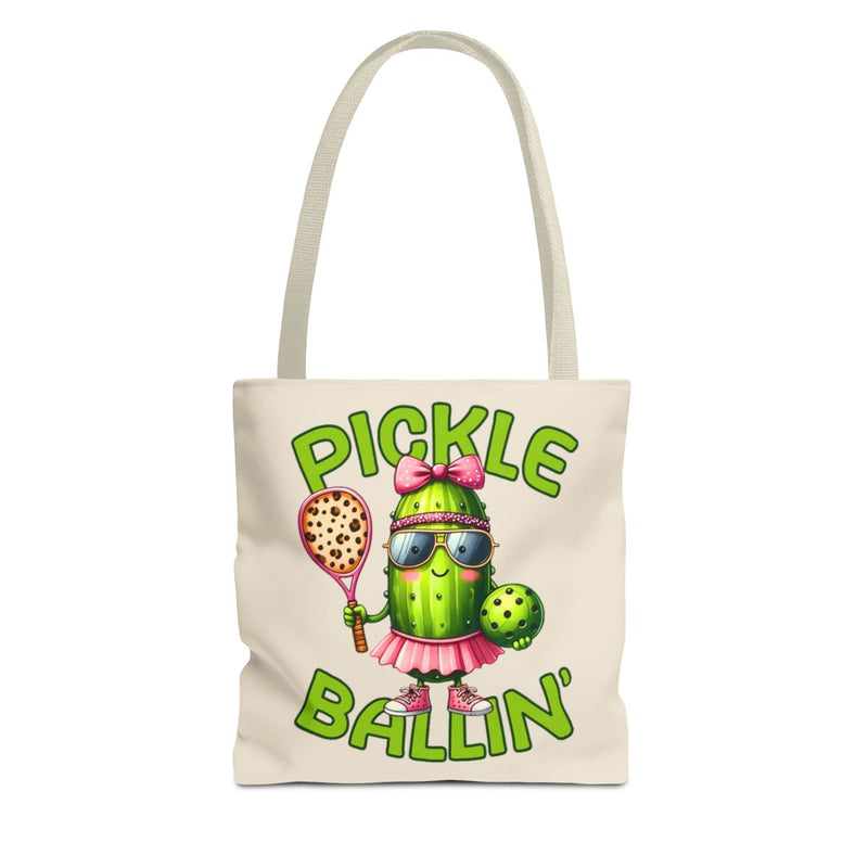 Pickle Ballin' Tote Bag – Beige | Cute Pickleball Gift