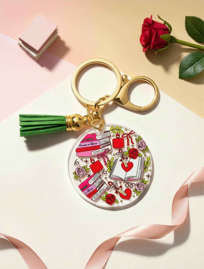 Romance Reader Keychain | Acrylic Bookish Gift