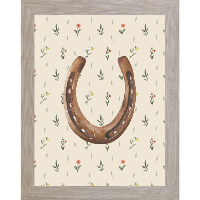 Horseshoe Wall Art – Watercolor Floral Western Decor Cowgirl Equestrian Good Luck Gift (SB224)