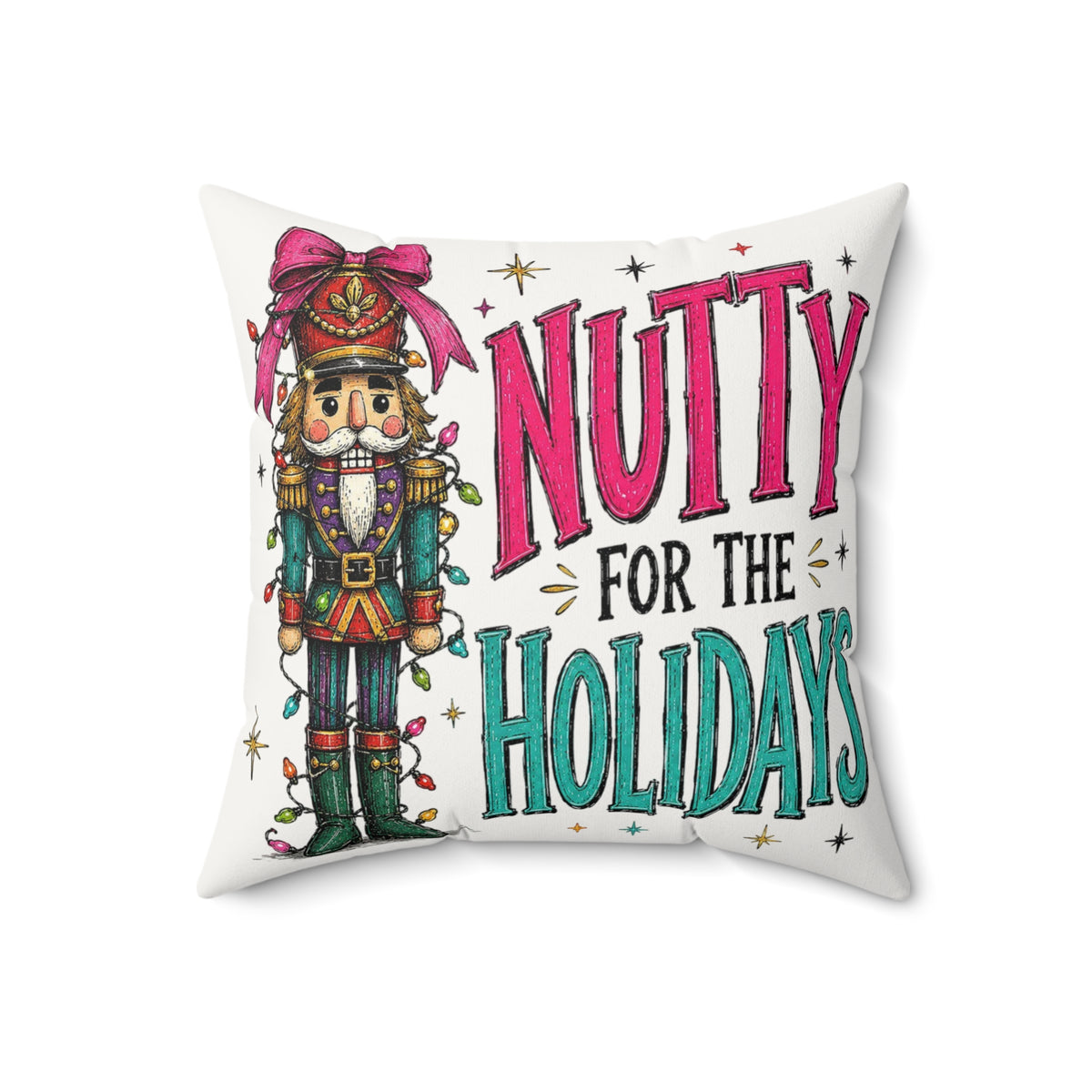 Nutty for the Holidays Nutcracker Pillow | Holiday Decorative Pillow
