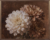 Walnut frame displaying a Three Mums bouquet artwork by Kendrick Home inside a 40x32 inch frame.