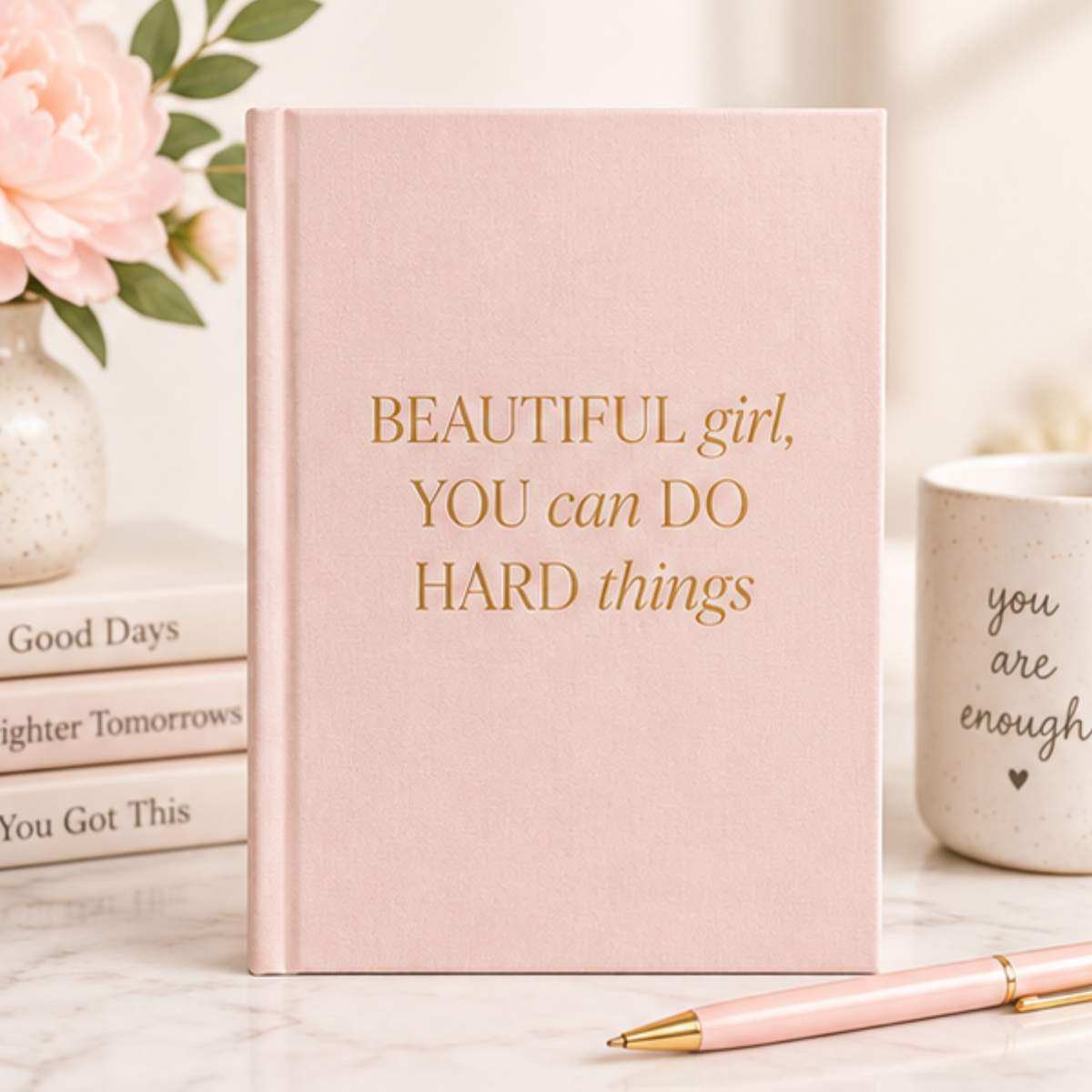 Beautiful Girl, You Can Do Hard Things – Pink Fabric Journal
