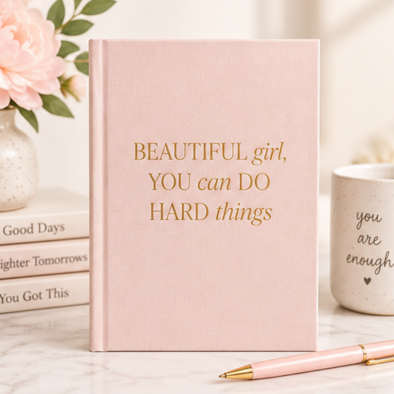 Beautiful Girl, You Can Do Hard Things – Pink Fabric Journal