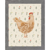 Rustic Farmhouse Hen Wall Art – Watercolor Chicken Portrait Farmhouse Kitchen Art (SB240)