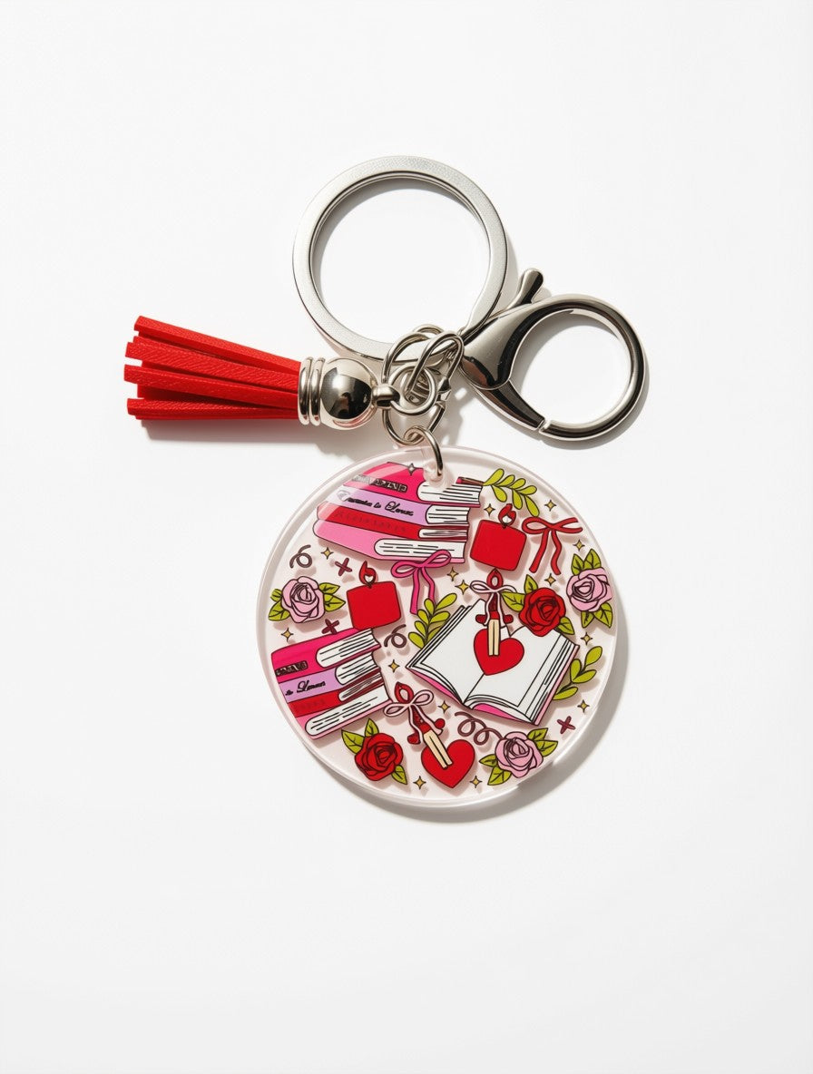 Romance Reader Keychain | Acrylic Bookish Gift