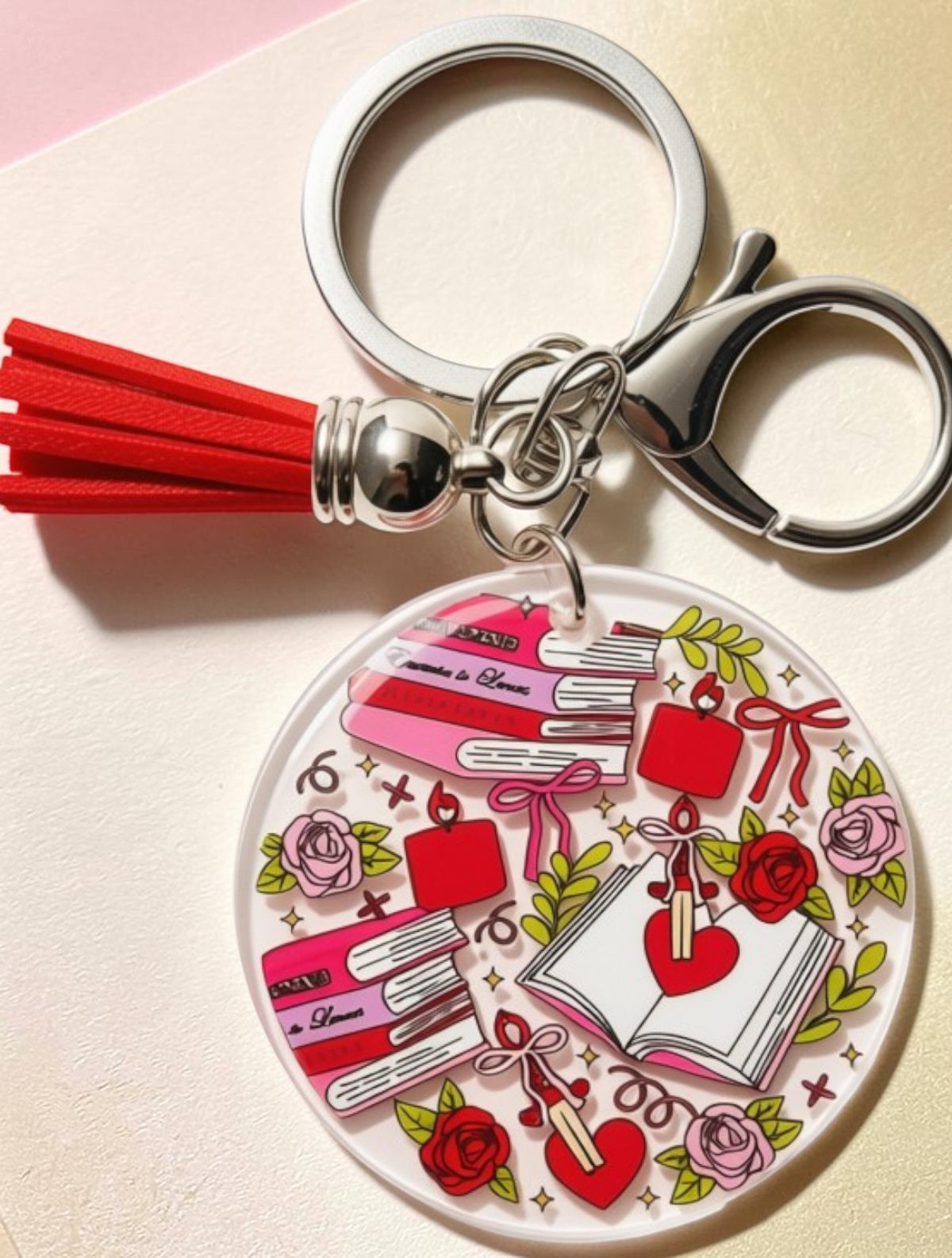Romance Reader Keychain | Acrylic Bookish Gift