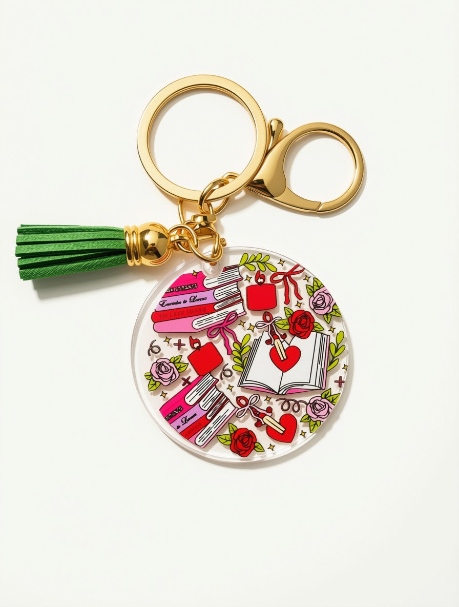 Romance Reader Keychain | Acrylic Bookish Gift