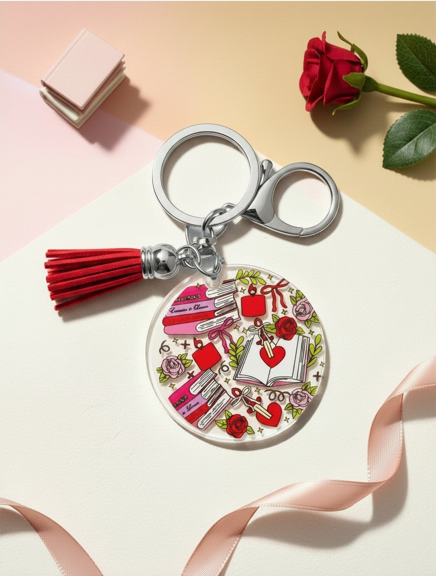 Romance Reader Keychain | Acrylic Bookish Gift