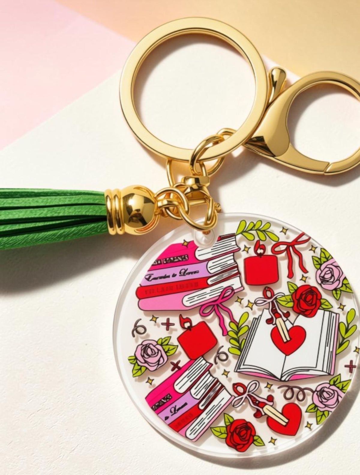 Romance Reader Keychain | Acrylic Bookish Gift