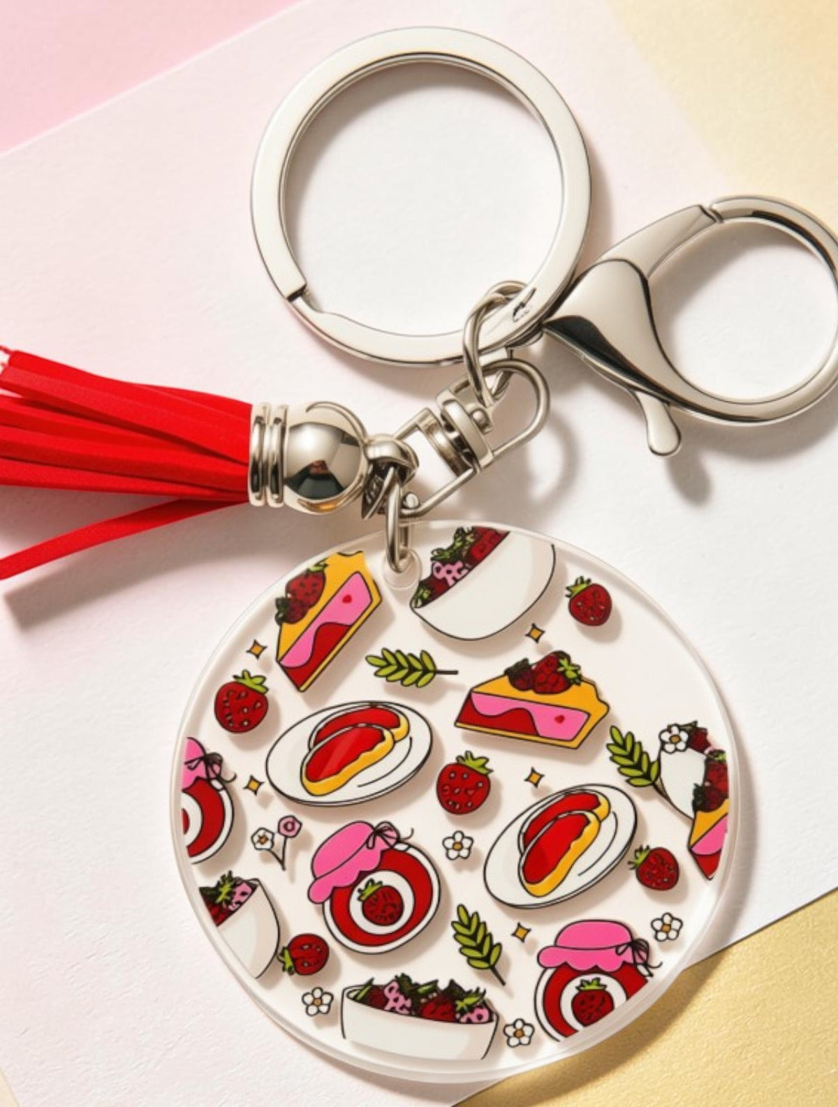 Strawberry Sweets Keychain | Cute Foodie Gift