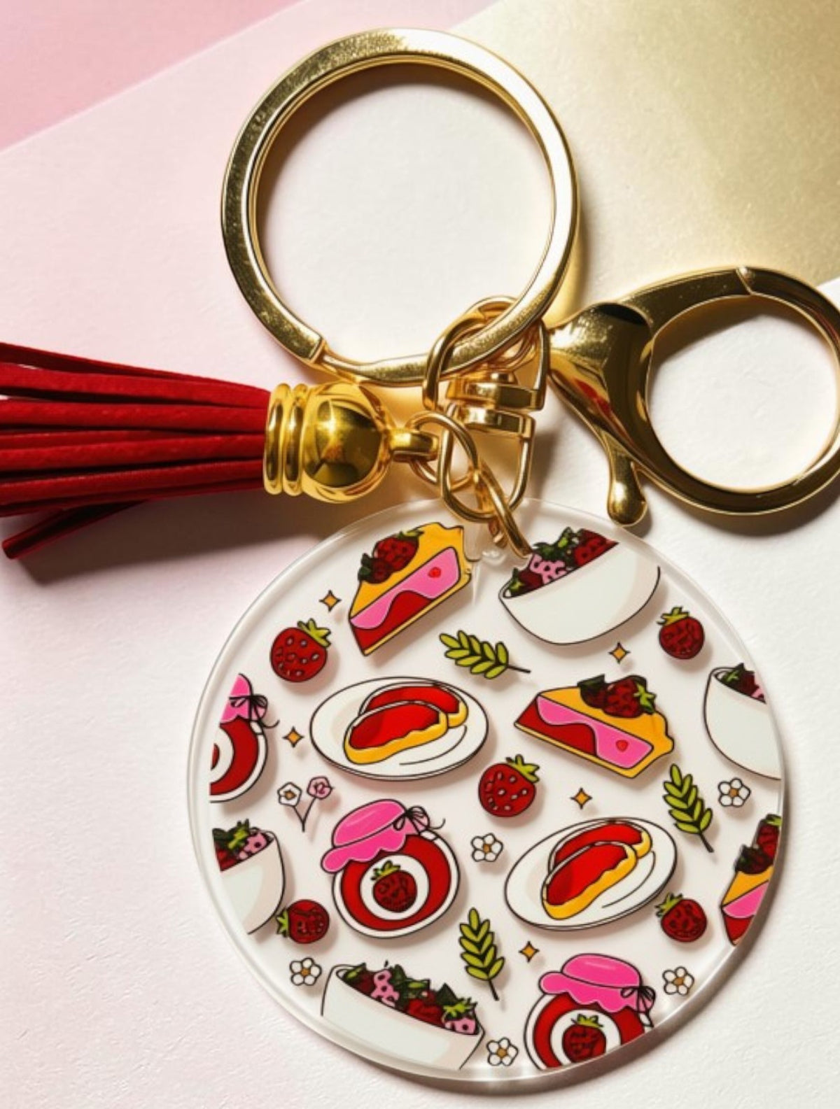 Strawberry Sweets Keychain | Cute Foodie Gift