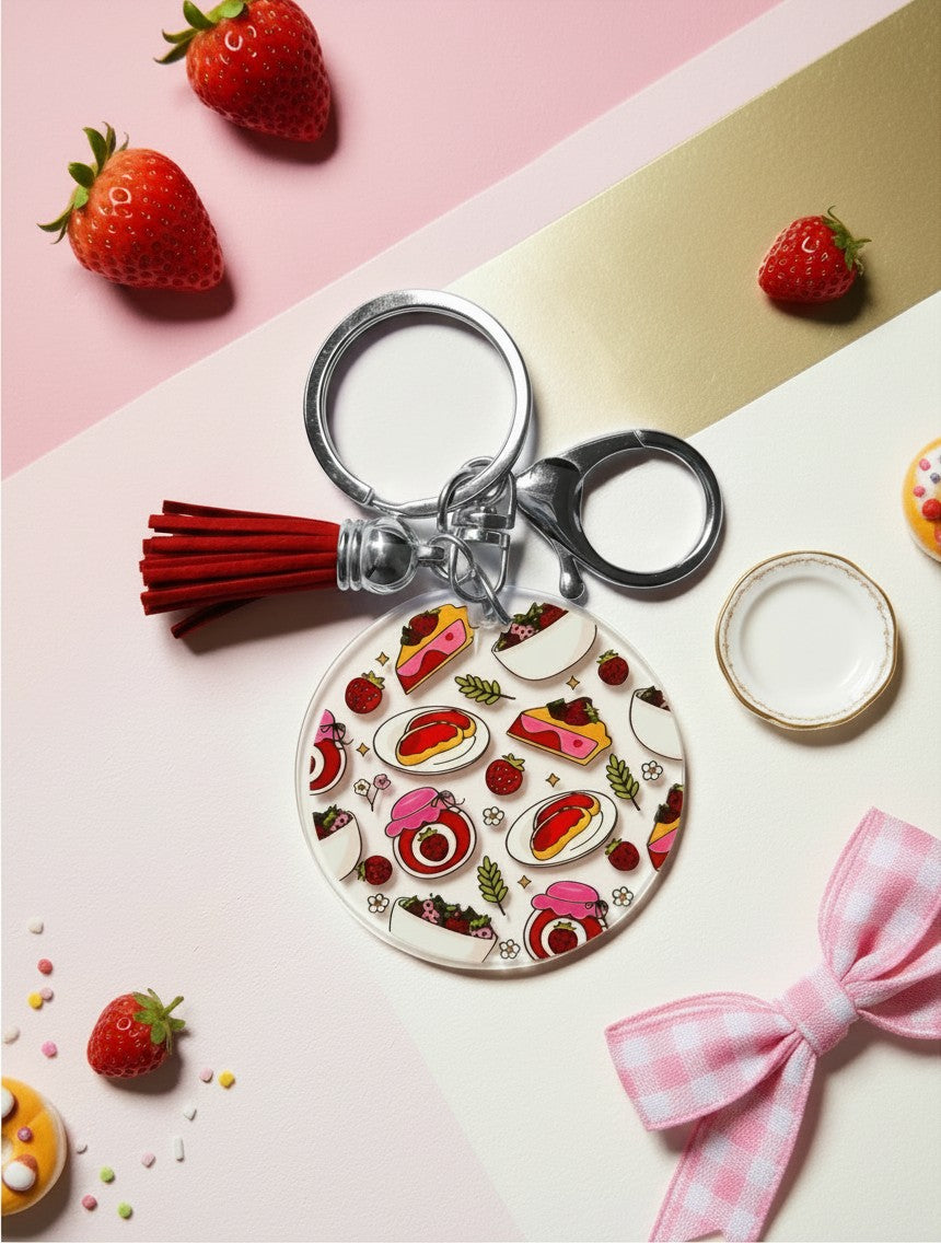 Strawberry Sweets Keychain | Cute Foodie Gift