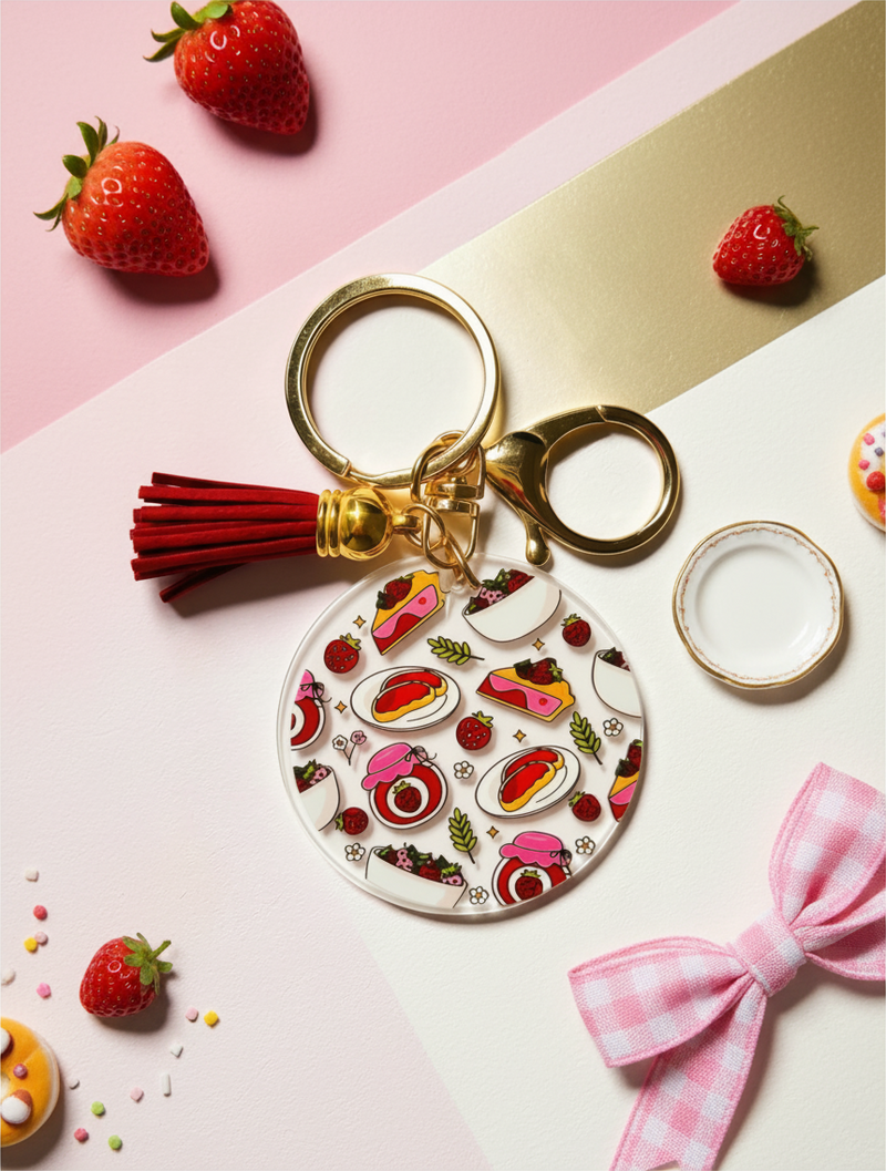 Strawberry Sweets Keychain | Cute Foodie Gift