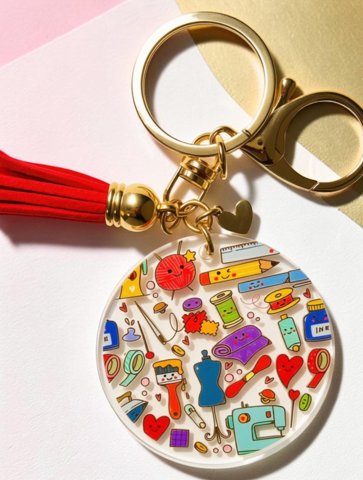 Sewing & Craft Acrylic Keychain | Gift for Crafters