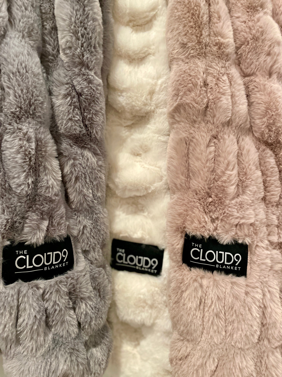 Gray faux fur blanket by Cloud9, 30x40 inch lap size, soft plush texture perfect for cozy comfort.