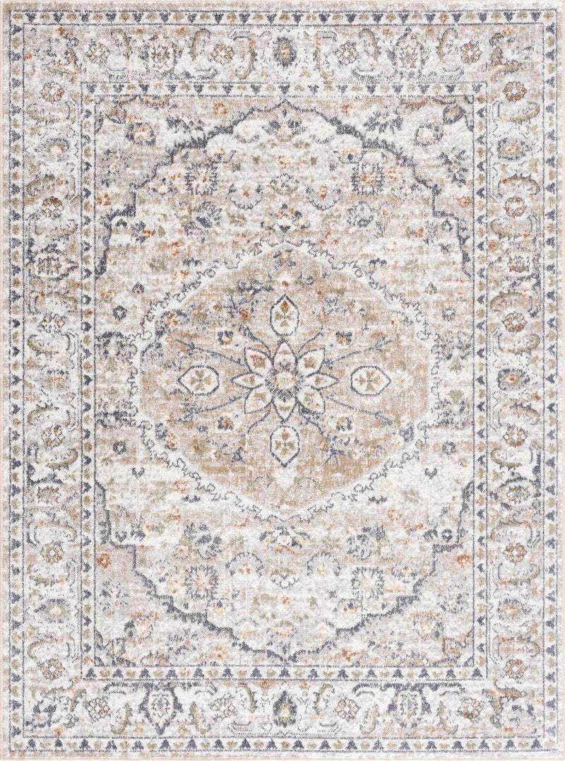 Cream Hauteloom Hiti washable area rug with a soft, textured design suitable for living rooms and bedrooms.