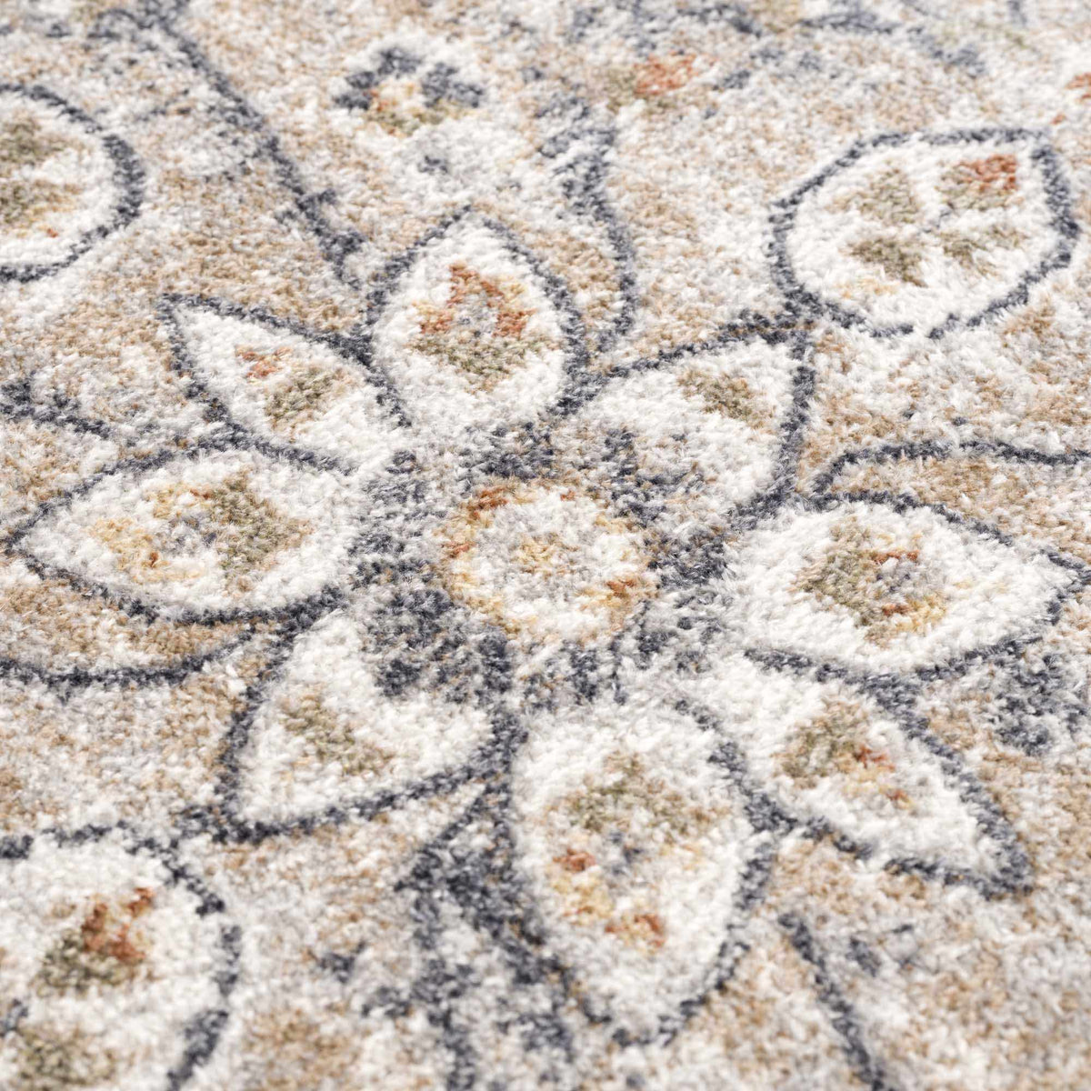 Cream Hauteloom Hiti washable area rug with textured pattern, ideal for modern living spaces and easy to clean.