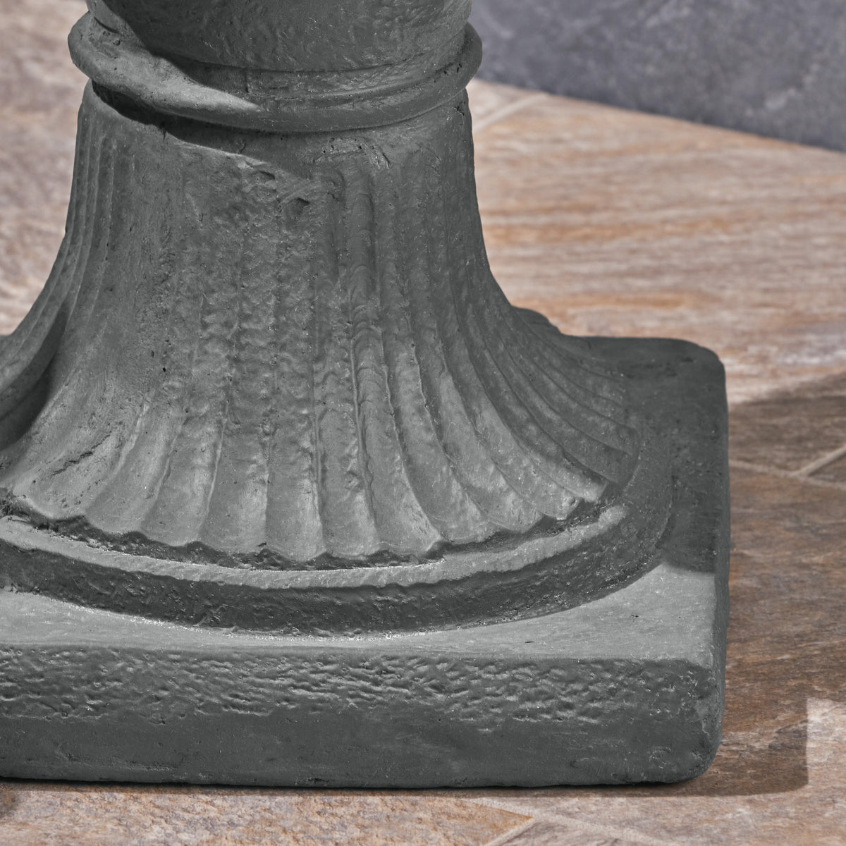 Black Classic Roman MGO Garden Urn Planter by HouseOfZazla with durable magnesium oxide, featuring a traditional Roman design.