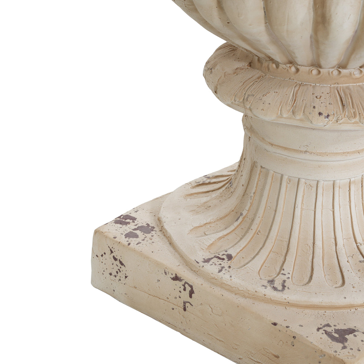 Antique white 27-inch garden urn planter with drainage hole, decorative outdoor planter by HouseOfZazla