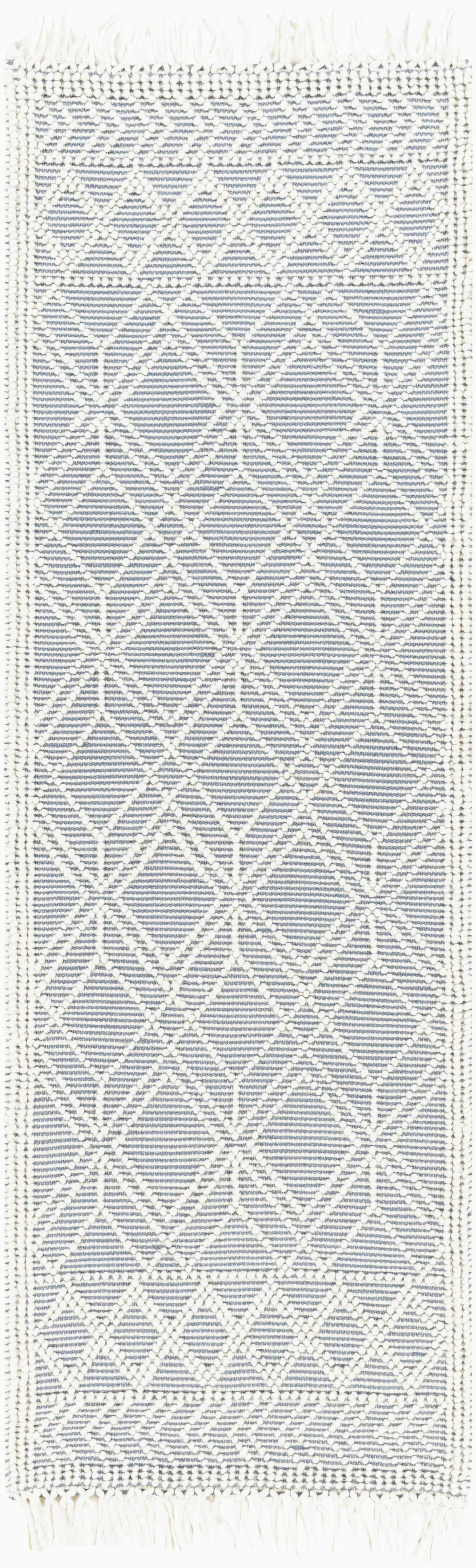 Hauteloom Ramsbury Ivory and Blue Area Rug with intricate pattern, soft texture, and decorative design for living room or bedroom.