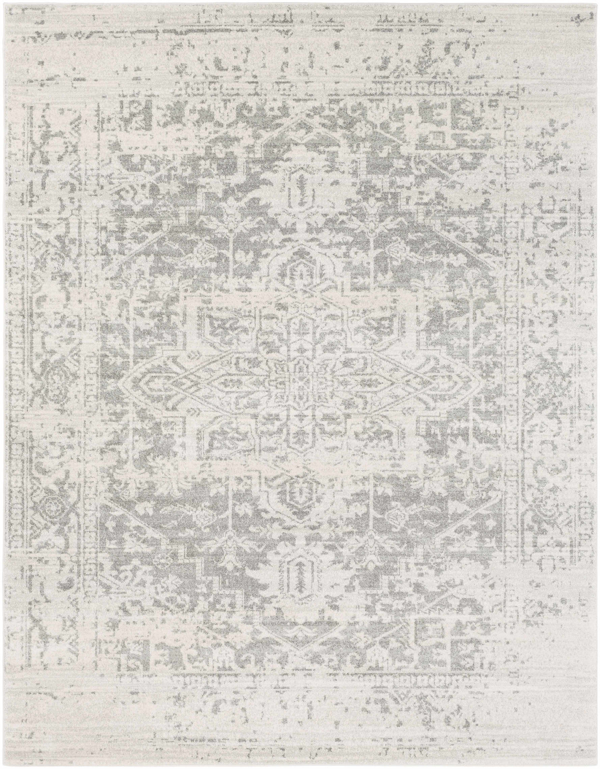 Hauteloom Rachel area rug with intricate geometric pattern in neutral tones, perfect for modern living room or bedroom decor.