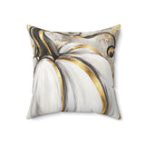White gold pumpkin decorative pillow for fall, featuring a pumpkin design, from BlackbirdOak home decor collection.