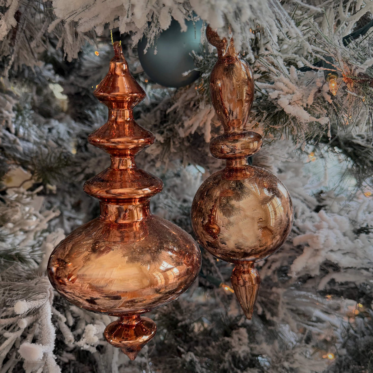 Copper finial Christmas ornament from Holly J Home featuring a decorative metal finial design for holiday decor.